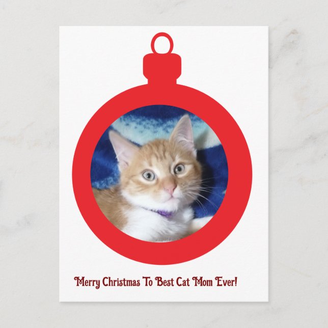 Weihnachten, beste Katzenmutter überhaupt ,  Postkarte (Vorderseite)