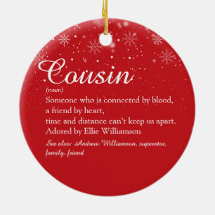 Weihnachten Bester Cousin Definition Schneeflocken Keramik Ornament