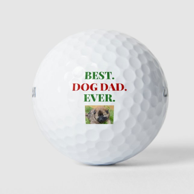 Weihnachten Bester Hund Vater je Foto Golfball (Vorderseite)