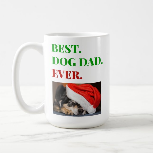 Weihnachten Bester Hund Vater je Foto Kaffeetasse (Links)