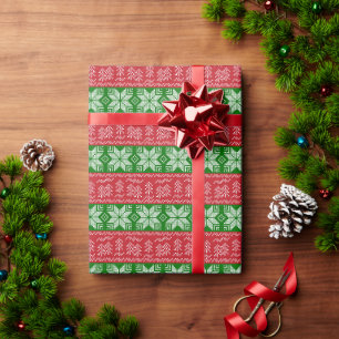 Weihnachten bestickt Schneeflocken, Weihnachtsbäum Geschenkpapier