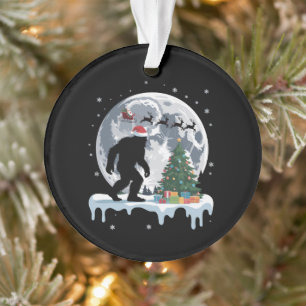 Weihnachten Bigfoot Weihnachtsmann Baum Schlitten  Ornament