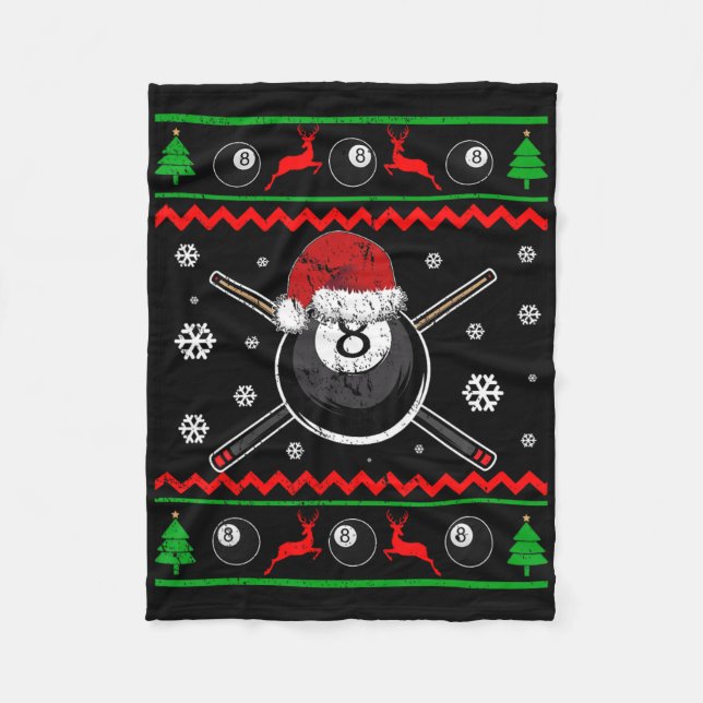 Weihnachten Billiard Snooker Pool Sport Funny Gesc Fleecedecke (Vorderseite)