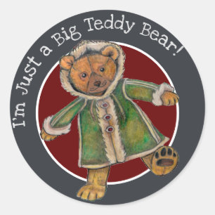 Weihnachten bin ich nur ein BigTeddy-Bär Runder Aufkleber