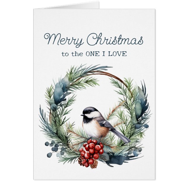 Weihnachten bis zur Liebe Chickadee Bird Wreath (Vorne)