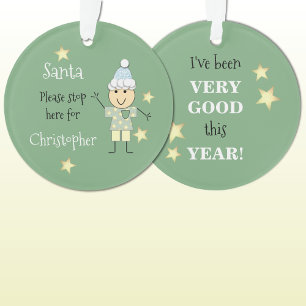 Weihnachten bitte hier grün halten ornament