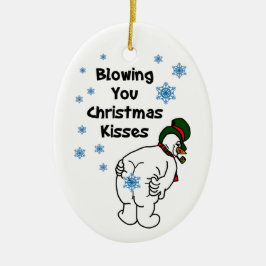 Weihnachten blasen Kisses Snowman Keramik Ornament