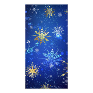 Weihnachten Blau Hintergrund mit goldenen Schneefl Poster