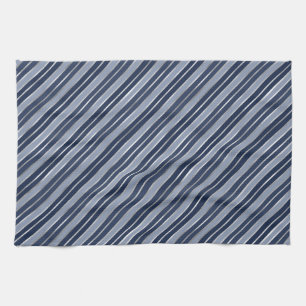 Weihnachten - Blau und Silberstreifen Geschirrtuch