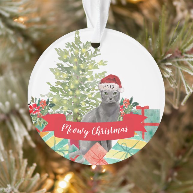 Weihnachten Blaue Russische Katze Ornament (Baum)