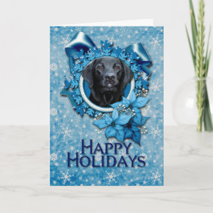 Weihnachten - blaue Schneeflocke - Labrador -