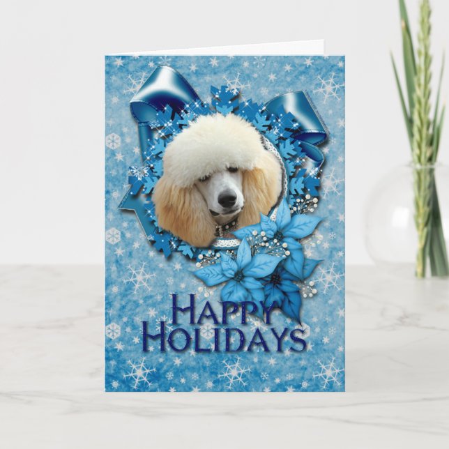 Weihnachten - Blaue Schneeflocke - Poodle - Aprico (Vorderseite)