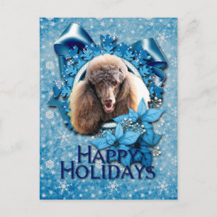 Weihnachten - Blaue Schneeflocke - Poodle - Schoko