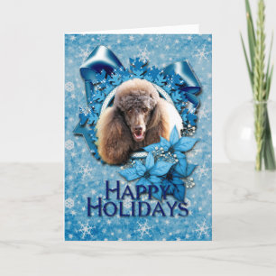 Weihnachten - Blaue Schneeflocke - Poodle - Schoko