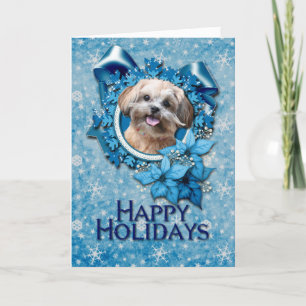 Weihnachten - blaue Schneeflocke - ShihPoo -