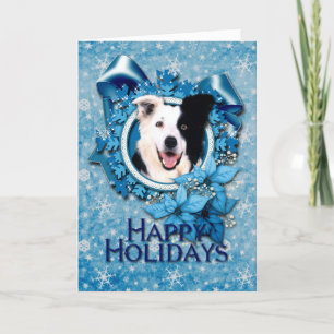 Weihnachten - Blaue Schneeflocken - Border Collie