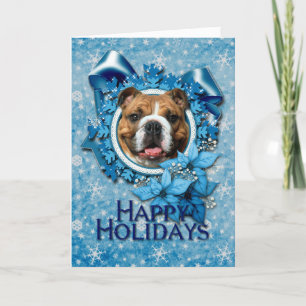 Weihnachten - Blaue Schneeflocken - Bulldog