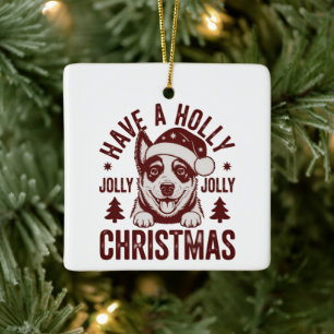 Weihnachten Blue Heeler Holly Jolly Hundemutter Vi Keramikornament