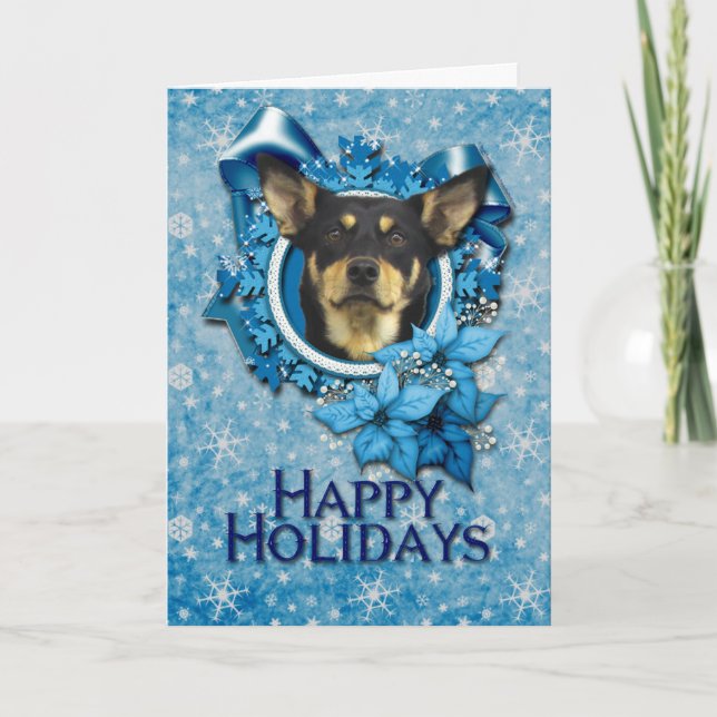 Weihnachten - Blue Snowflake - Australian Kelpie (Vorderseite)