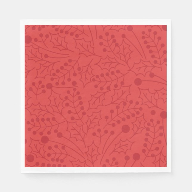 Weihnachten Blühe Weihnachten Art Holly Leaf Print Serviette (Vorderseite)