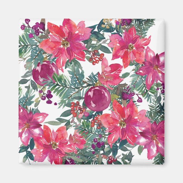 Weihnachten Blume Magnet (Vorne)
