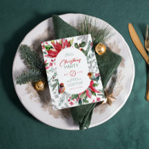 Weihnachten Blume und Blätter Wasserfarbe