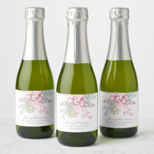 Weihnachten Blumenberries Pink Champagne Labels