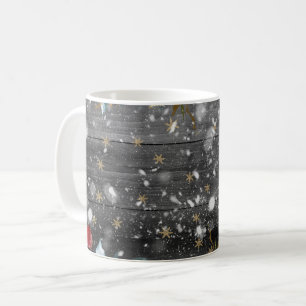 Weihnachten Blumenholzplanke Kaffeetasse