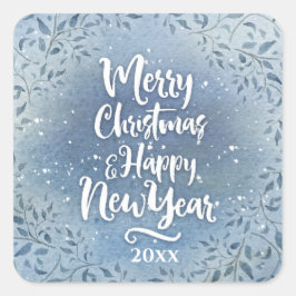 Weihnachten - Blumenpersonalisierung Jahr Weihnach Quadratischer Aufkleber