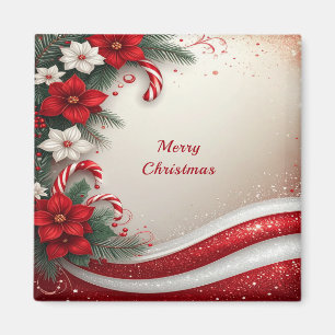 Weihnachten Blumenstrauß Canes Holiday Magnet