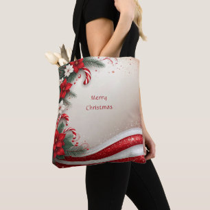 Weihnachten Blumenstrauß Canes Holiday Tote Bag