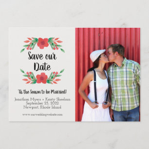 Weihnachten Blumenurlaub Save the Date Fotokarte