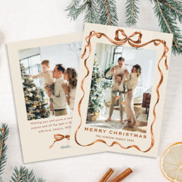 Weihnachten Boho Beige Bow Ribbon 2 Foto