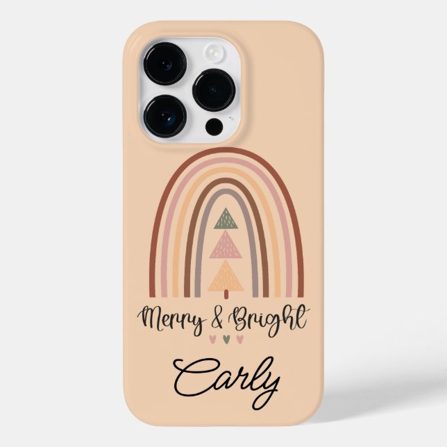 Weihnachten Boho Beige Case-Mate iPhone Hülle (Rückseite)