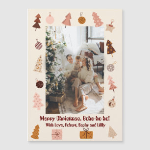 Weihnachten Boho Frohe Weihnachten Boho ho ho ho h Magnetkarte