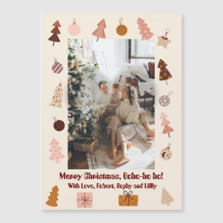 Weihnachten Boho Frohe Weihnachten Boho ho ho ho h Magnetkarte