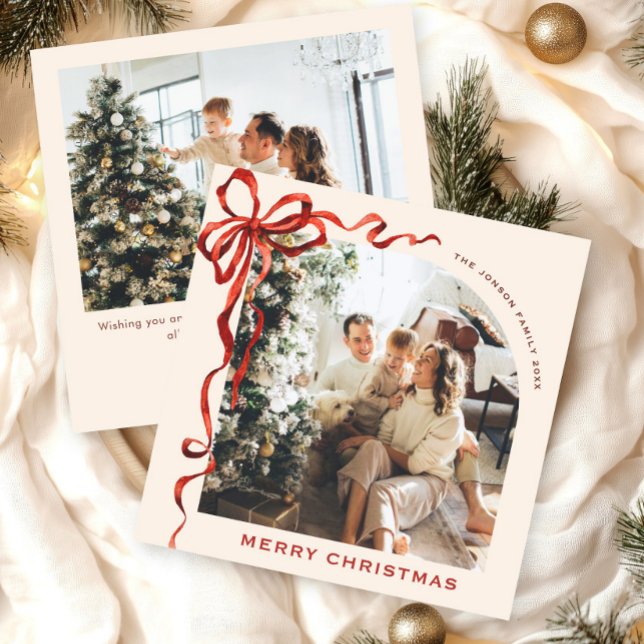 Weihnachten Boho Red Bow Ribbon 2 Foto (Von Creator hochgeladen)