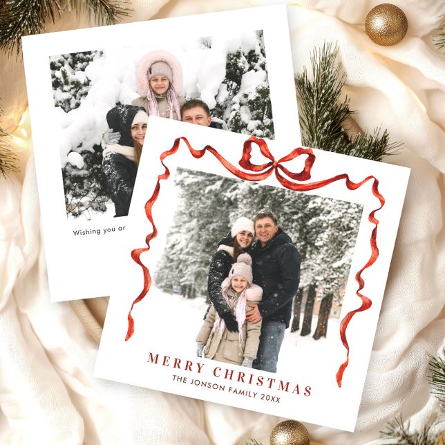 Weihnachten Boho Red Bow Ribbon 2 Foto (Von Creator hochgeladen)