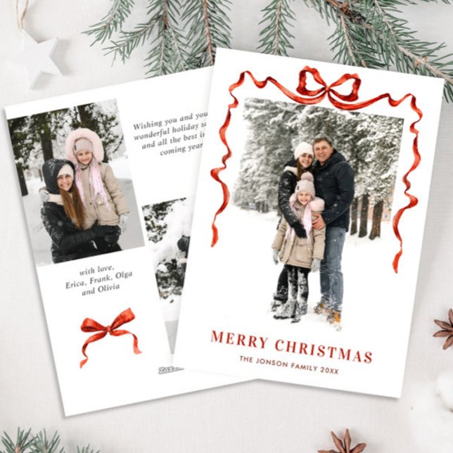 Weihnachten Boho Red Bow Ribbon 3 Foto (Von Creator hochgeladen)