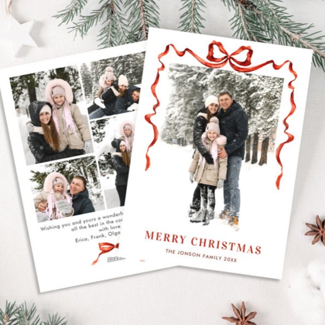 Weihnachten Boho Red Bow Ribbon 5 Foto (Von Creator hochgeladen)