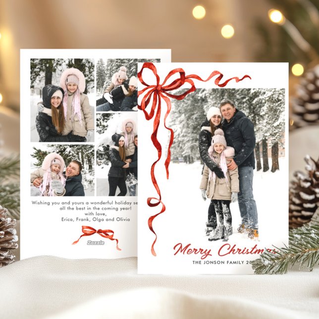 Weihnachten Boho Red Bow Ribbon 5 Foto (Von Creator hochgeladen)