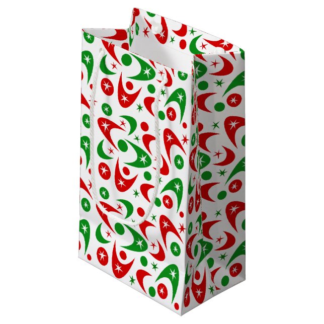 Weihnachten-Boomerangs Kleine Geschenktüte (Vorderseite Schrägansicht)