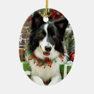 Weihnachten - Border-Collie - Jessup Keramikornament