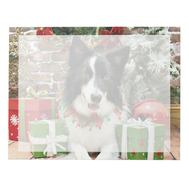 Weihnachten - Border Collie - Jessup Notizblock (Vorderseite)