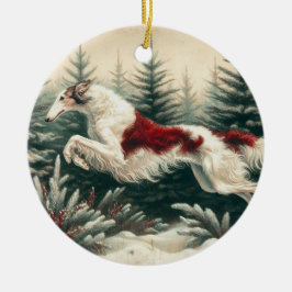 Weihnachten Borzoi-Ornament Keramik Ornament