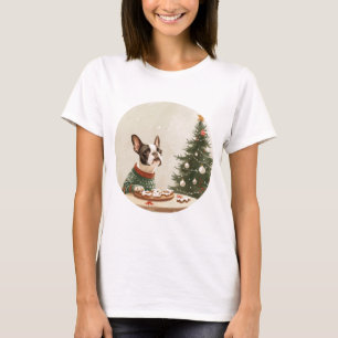 Weihnachten Boston Terrier Hund T-Shirt
