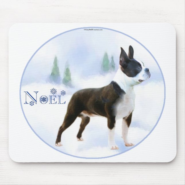 Weihnachten Boston Terrier Mousepad (Vorne)