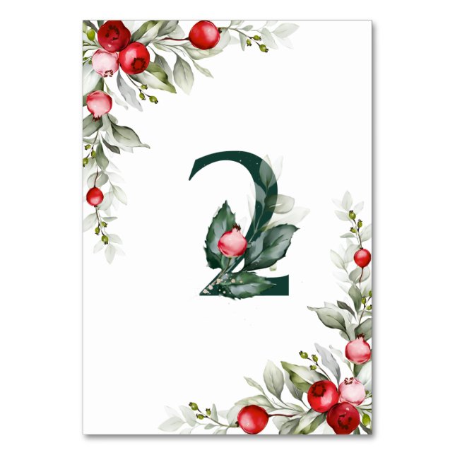 Weihnachten Botanische Tischnummer 2 Hochzeit (Rückseite)