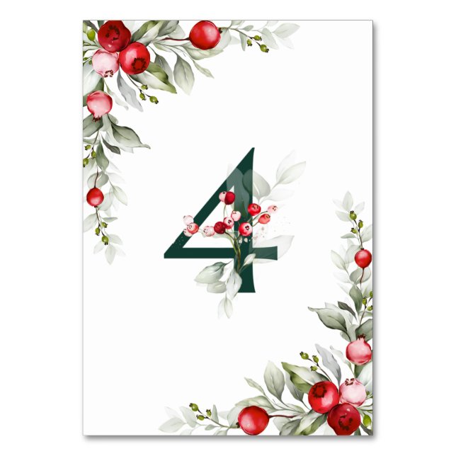 Weihnachten Botanische Tischnummer 4 Hochzeiten (Rückseite)
