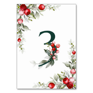 Weihnachten Botanischer Tisch 3 Hochzeitsstimmung  Tischnummer